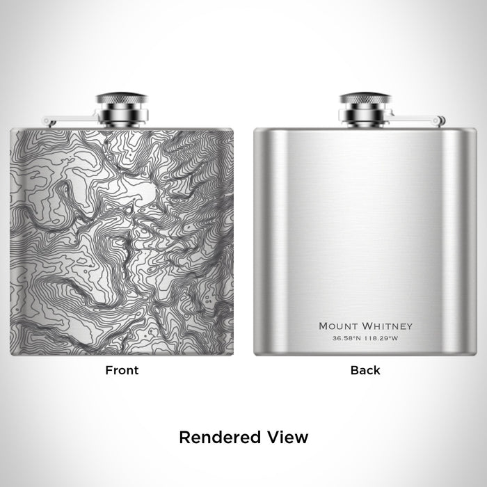 Rendered View of Mount Whitney California Map Engraving on undefined