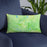Custom Mount Whitney California Map Throw Pillow in Watercolor on Blue Colored Chair