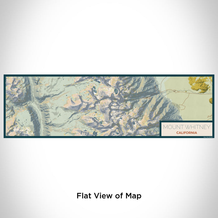 Flat View of Map Custom Mount Whitney California Map Enamel Mug in Woodblock