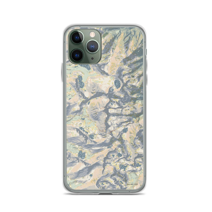 Custom Mount Whitney California Map Phone Case in Woodblock