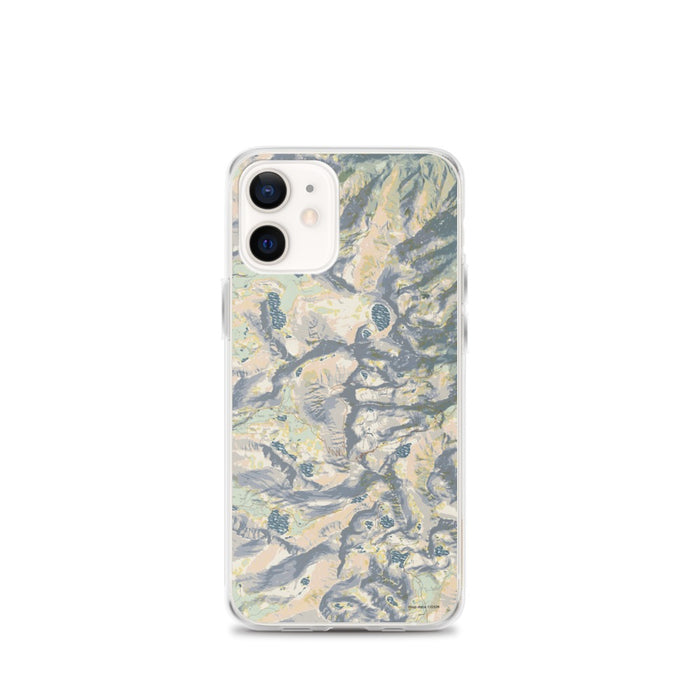 Custom Mount Whitney California Map iPhone 12 mini Phone Case in Woodblock