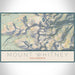 Mount Whitney California Map Print Landscape Orientation in Woodblock Style With Shaded Background