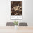24x36 Mount Wilson Colorado Map Print Portrait Orientation in Ember Style Behind 2 Chairs Table and Potted Plant