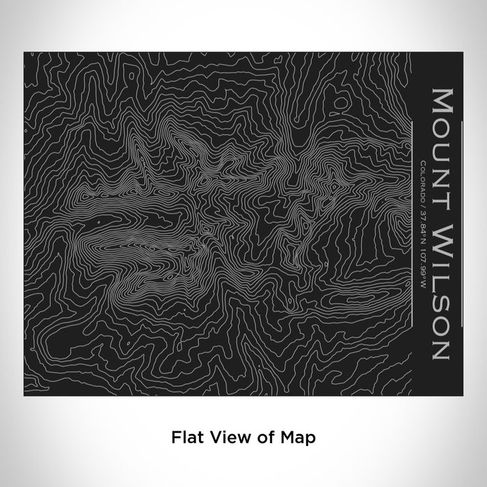 Rendered View of Mount Wilson Colorado Map Engraving on 20oz Stainless Steel Insulated Bottle with Bamboo Top in Black