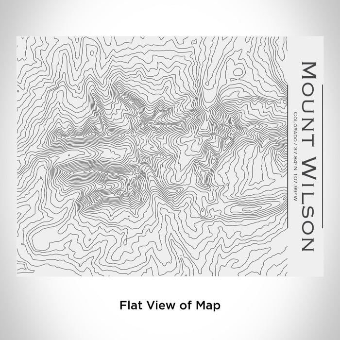 Rendered View of Mount Wilson Colorado Map Engraving on 20oz Stainless Steel Insulated Bottle with Bamboo Top in White