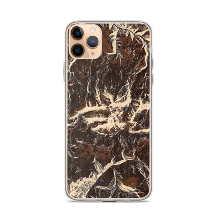 Custom iPhone 11 Pro Max Mount Wilson Colorado Map Phone Case in Ember