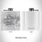 Rendered View of Mount Wilson Colorado Map Engraving on 6oz Stainless Steel Flask in White