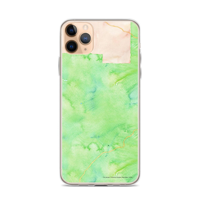 Custom iPhone 11 Pro Max Mount Wilson Colorado Map Phone Case in Watercolor