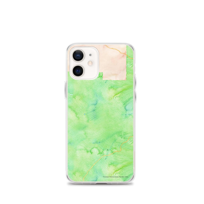 Custom iPhone 12 mini Mount Wilson Colorado Map Phone Case in Watercolor