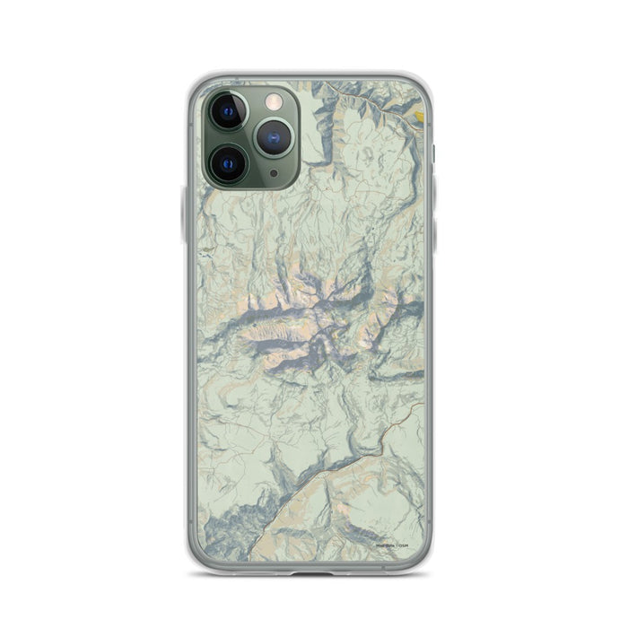 Custom iPhone 11 Pro Mount Wilson Colorado Map Phone Case in Woodblock