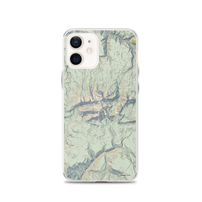Custom iPhone 12 Mount Wilson Colorado Map Phone Case in Woodblock