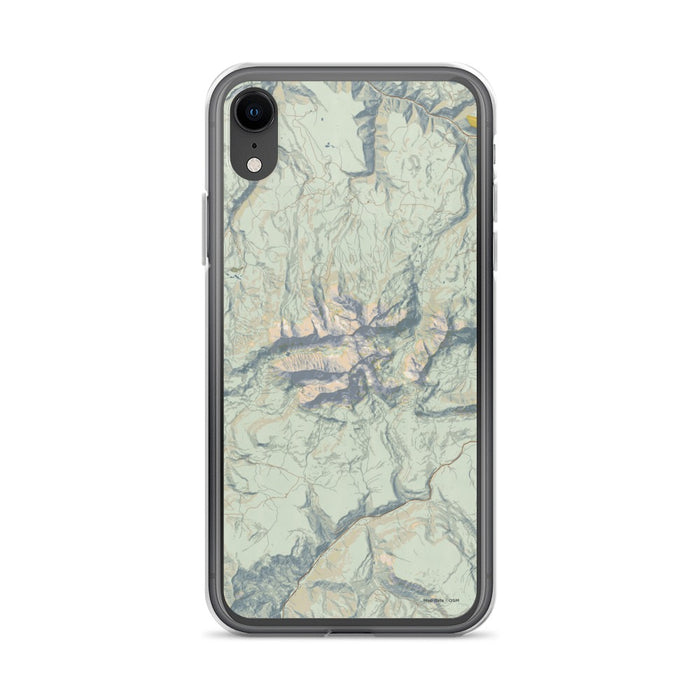 Custom iPhone XR Mount Wilson Colorado Map Phone Case in Woodblock