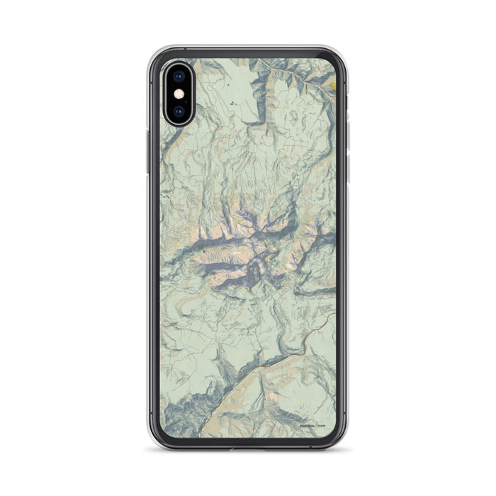 Custom iPhone XS Max Mount Wilson Colorado Map Phone Case in Woodblock