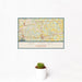 12x18 Mt. Juliet Tennessee Map Print Landscape Orientation in Woodblock Style With Small Cactus Plant in White Planter