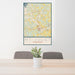 24x36 Mt. Juliet Tennessee Map Print Portrait Orientation in Woodblock Style Behind 2 Chairs Table and Potted Plant