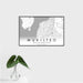 16x24 Mukilteo Washington Map Print Landscape Orientation in Classic Style With Tropical Plant Leaves in Water