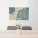 24x36 Mukilteo Washington Map Print Lanscape Orientation in Afternoon Style Behind 2 Chairs Table and Potted Plant