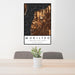 24x36 Mukilteo Washington Map Print Portrait Orientation in Ember Style Behind 2 Chairs Table and Potted Plant