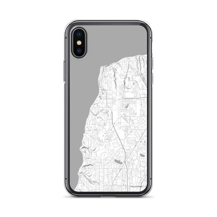 Custom iPhone X/XS Mukilteo Washington Map Phone Case in Classic