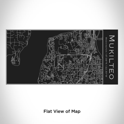 Rendered View of Mukilteo Washington Map Engraving on 17oz Stainless Steel Insulated Cola Bottle in Black
