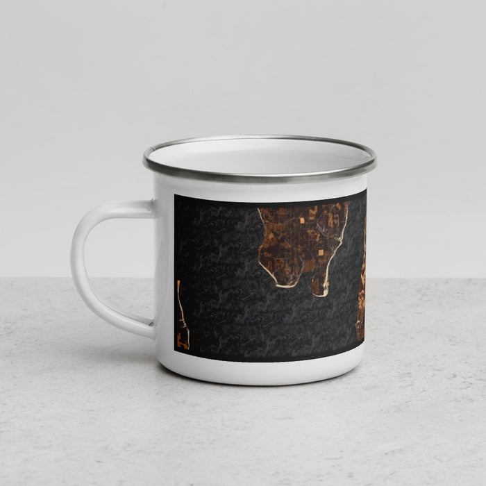 Left View Custom Mukilteo Washington Map Enamel Mug in Ember