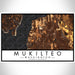 Mukilteo Washington Map Print Landscape Orientation in Ember Style With Shaded Background