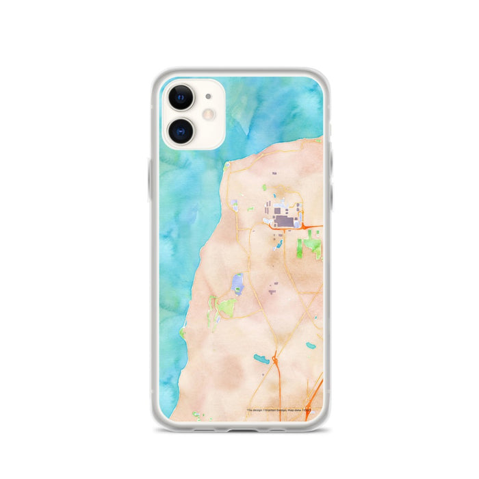 Custom iPhone 11 Mukilteo Washington Map Phone Case in Watercolor