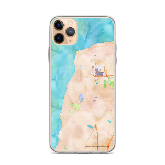 Custom iPhone 11 Pro Max Mukilteo Washington Map Phone Case in Watercolor