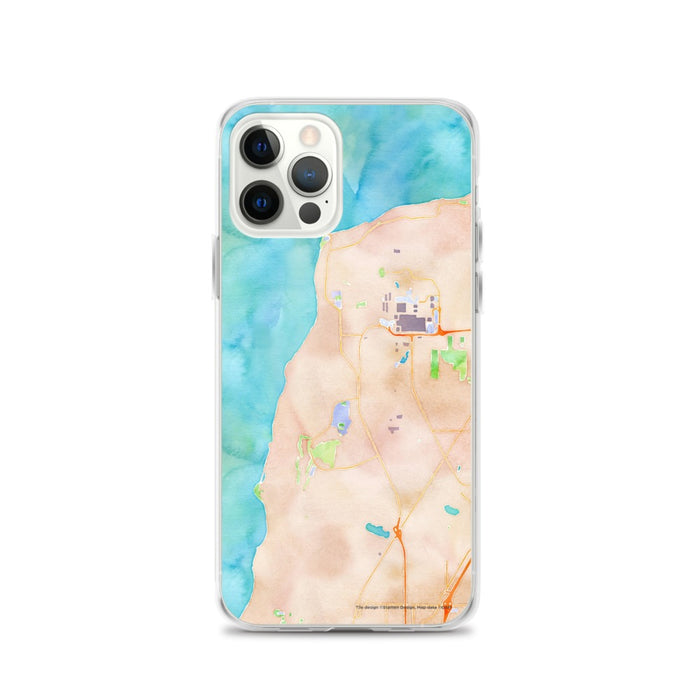 Custom iPhone 12 Pro Mukilteo Washington Map Phone Case in Watercolor