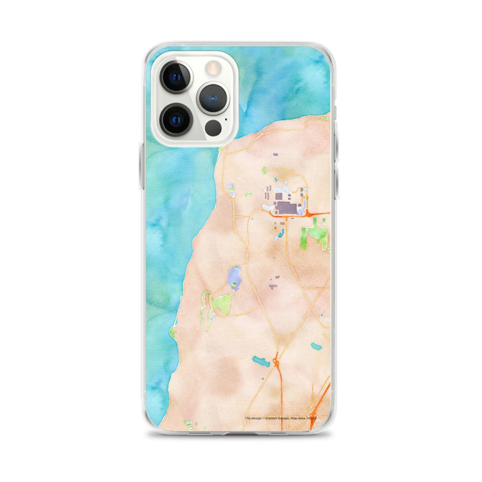 Custom iPhone 12 Pro Max Mukilteo Washington Map Phone Case in Watercolor