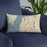 Custom Mukilteo Washington Map Throw Pillow in Woodblock on Blue Colored Chair