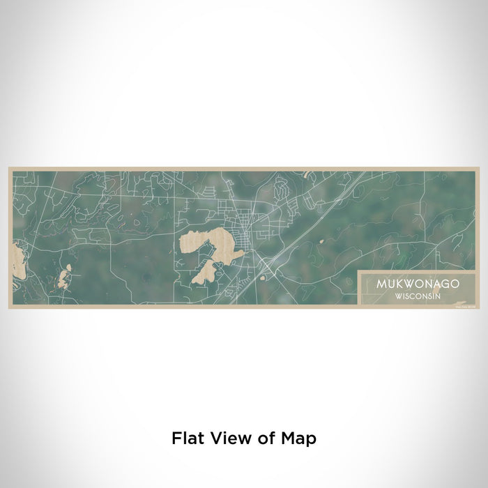 Flat View of Map Custom Mukwonago Wisconsin Map Enamel Mug in Afternoon