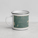 Left View Custom Mukwonago Wisconsin Map Enamel Mug in Afternoon