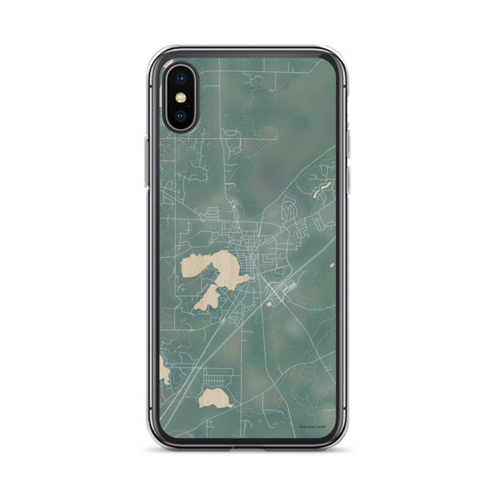 Custom iPhone X/XS Mukwonago Wisconsin Map Phone Case in Afternoon