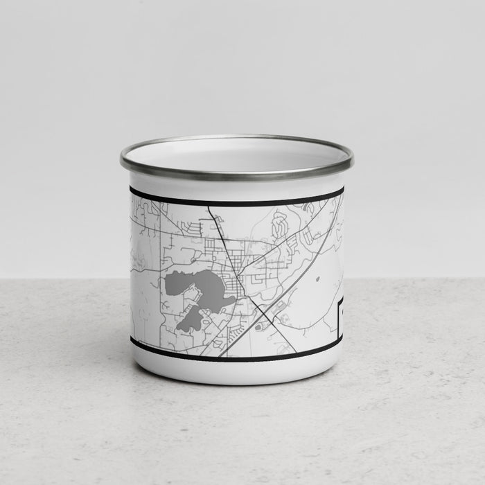 Front View Custom Mukwonago Wisconsin Map Enamel Mug in Classic