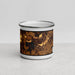 Front View Custom Mukwonago Wisconsin Map Enamel Mug in Ember
