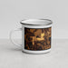 Left View Custom Mukwonago Wisconsin Map Enamel Mug in Ember