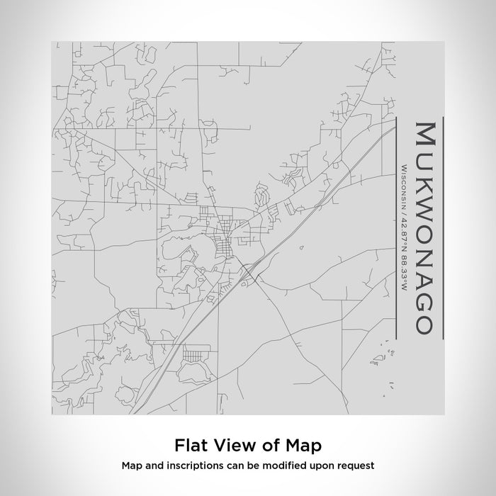 Rendered View of Mukwonago Wisconsin Map Engraving on 17oz Stainless Steel Insulated Tumbler