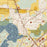 Mukwonago Wisconsin Map Print in Woodblock Style Zoomed In Close Up Showing Details