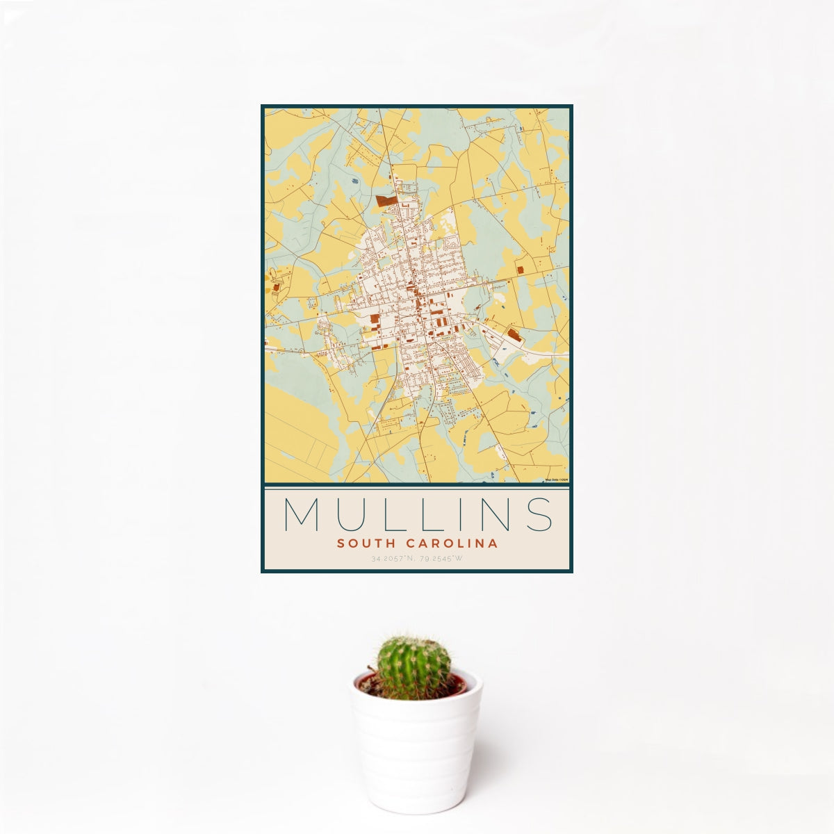 Mullins South Carolina Map Print in Woodblock — JACE Maps