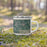 Right View Custom Mullins South Carolina Map Enamel Mug in Afternoon on Grass With Trees in Background