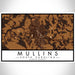 Mullins South Carolina Map Print Landscape Orientation in Ember Style With Shaded Background