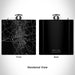 Rendered View of Mullins South Carolina Map Engraving on 6oz Stainless Steel Flask in Black