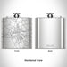 Rendered View of Mullins South Carolina Map Engraving on 6oz Stainless Steel Flask