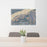 24x36 Multnomah Falls Oregon Map Print Lanscape Orientation in Afternoon Style Behind 2 Chairs Table and Potted Plant
