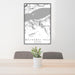 24x36 Multnomah Falls Oregon Map Print Portrait Orientation in Classic Style Behind 2 Chairs Table and Potted Plant