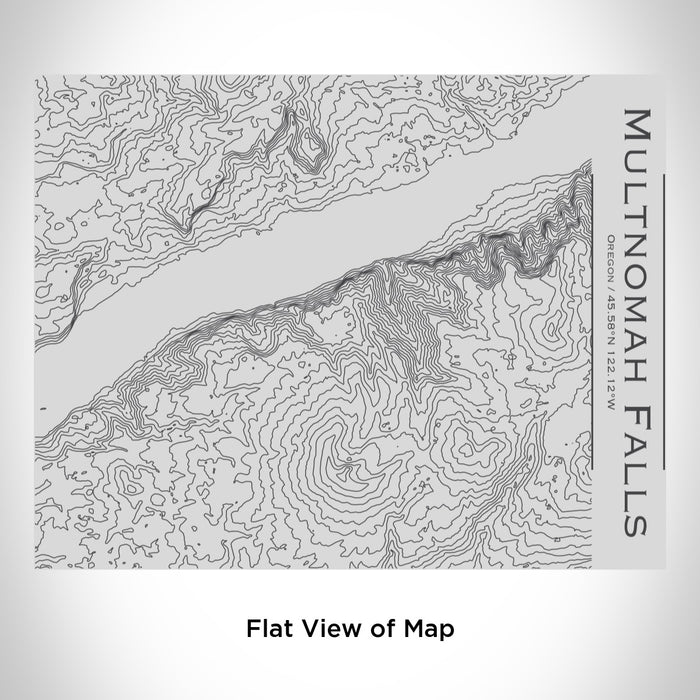 Rendered View of Multnomah Falls Oregon Map Engraving on 20oz Stainless Steel Insulated Bottle with Bamboo Top