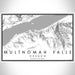 Multnomah Falls Oregon Map Print Landscape Orientation in Classic Style With Shaded Background