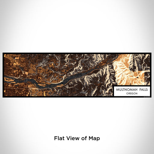 Flat View of Map Custom Multnomah Falls Oregon Map Enamel Mug in Ember