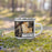 Right View Custom Multnomah Falls Oregon Map Enamel Mug in Ember on Grass With Trees in Background